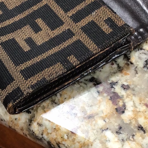 Fendi Wallet Silver Buckle Zucca Leather Long Wallet EUC - Picture 7 of 12